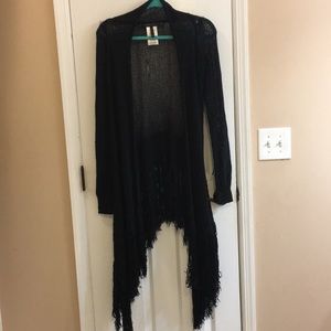 BCBG Long fringe sweater